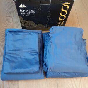 New Mayfair Linen Deep Blue Split King 1000 TC Egyptian Cotton Sheets